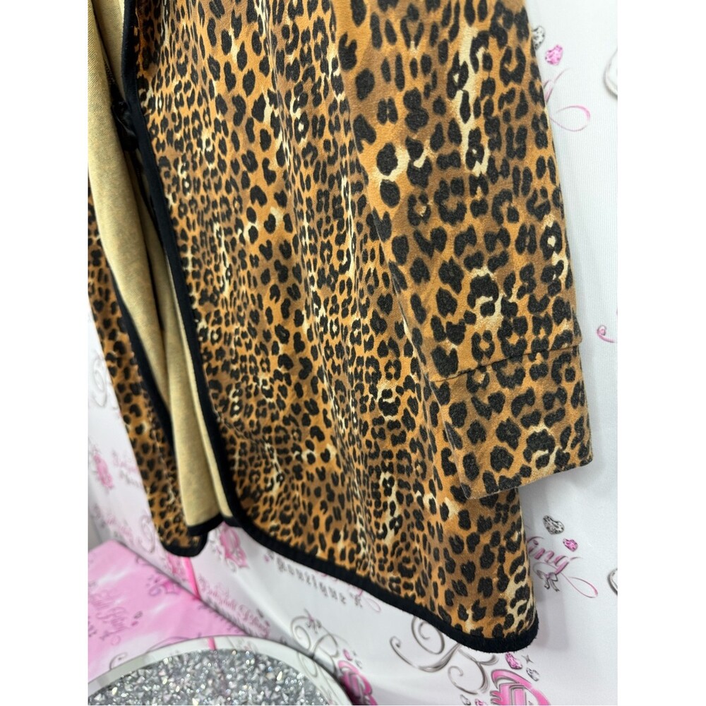 La SENZA Leopard Print Open Front Robe Jacket - Brown & Black tie up interior - Picture 5 of 11